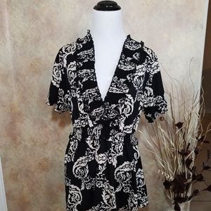 3 for 15 Lapis Black/Cream Wrap Shirt